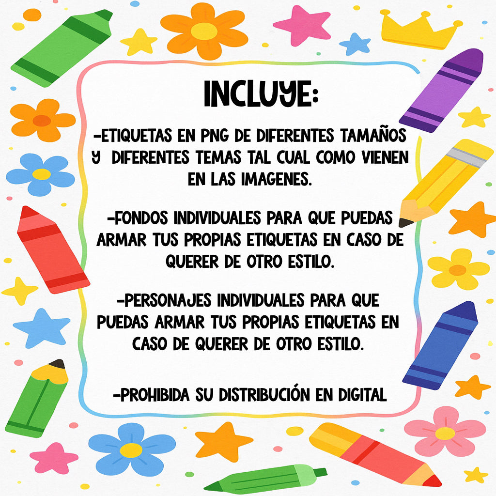 Bundle digital de etiquetas escolares