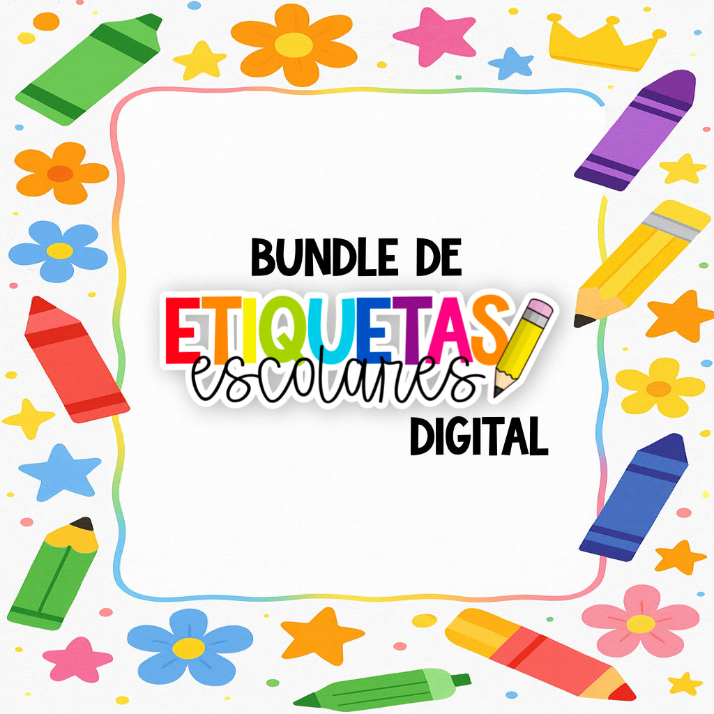 Bundle digital de etiquetas escolares