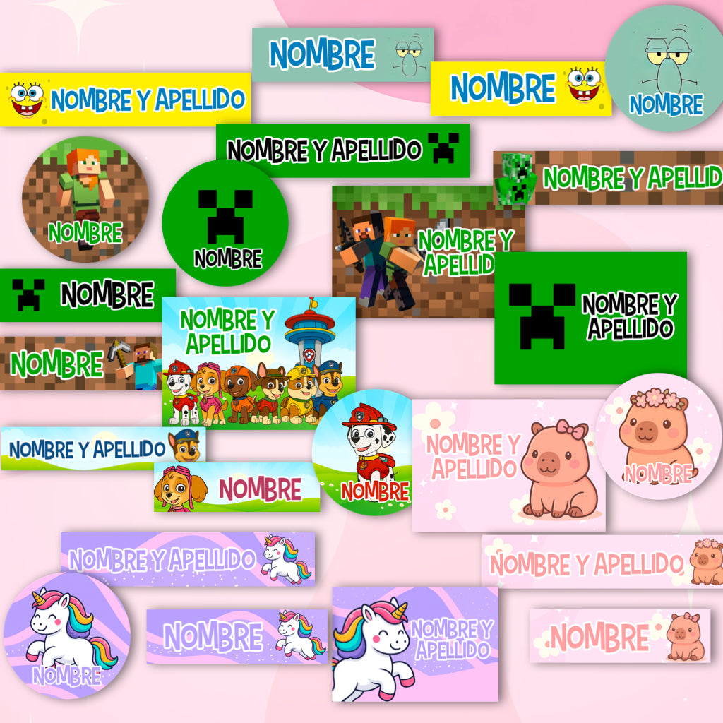 Bundle digital de etiquetas escolares