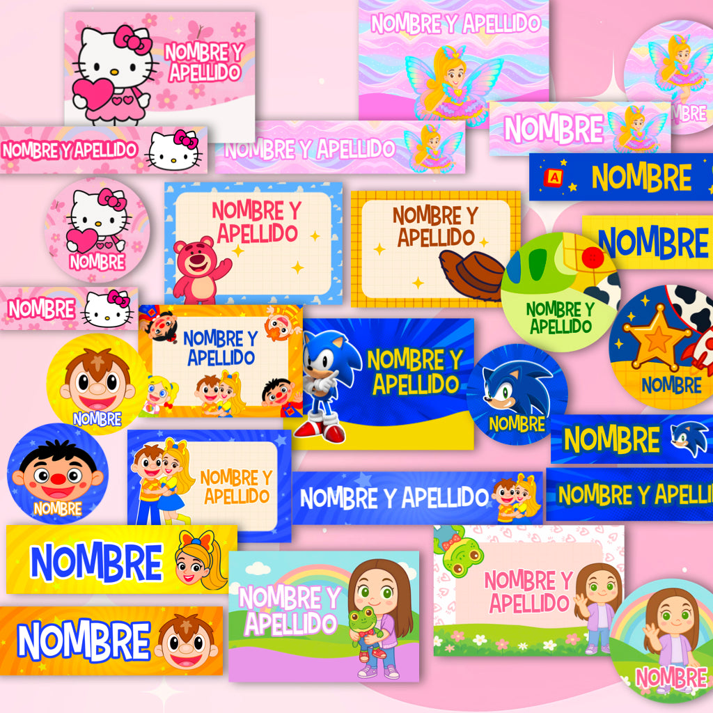 Bundle digital de etiquetas escolares