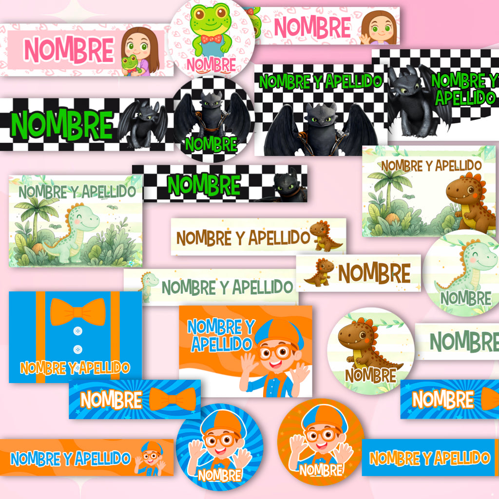 Bundle digital de etiquetas escolares
